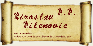 Miroslav Milenović vizit kartica